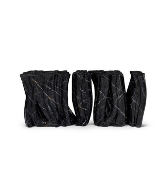 MONOCHROME FAUX-MARBLE CONSOLE