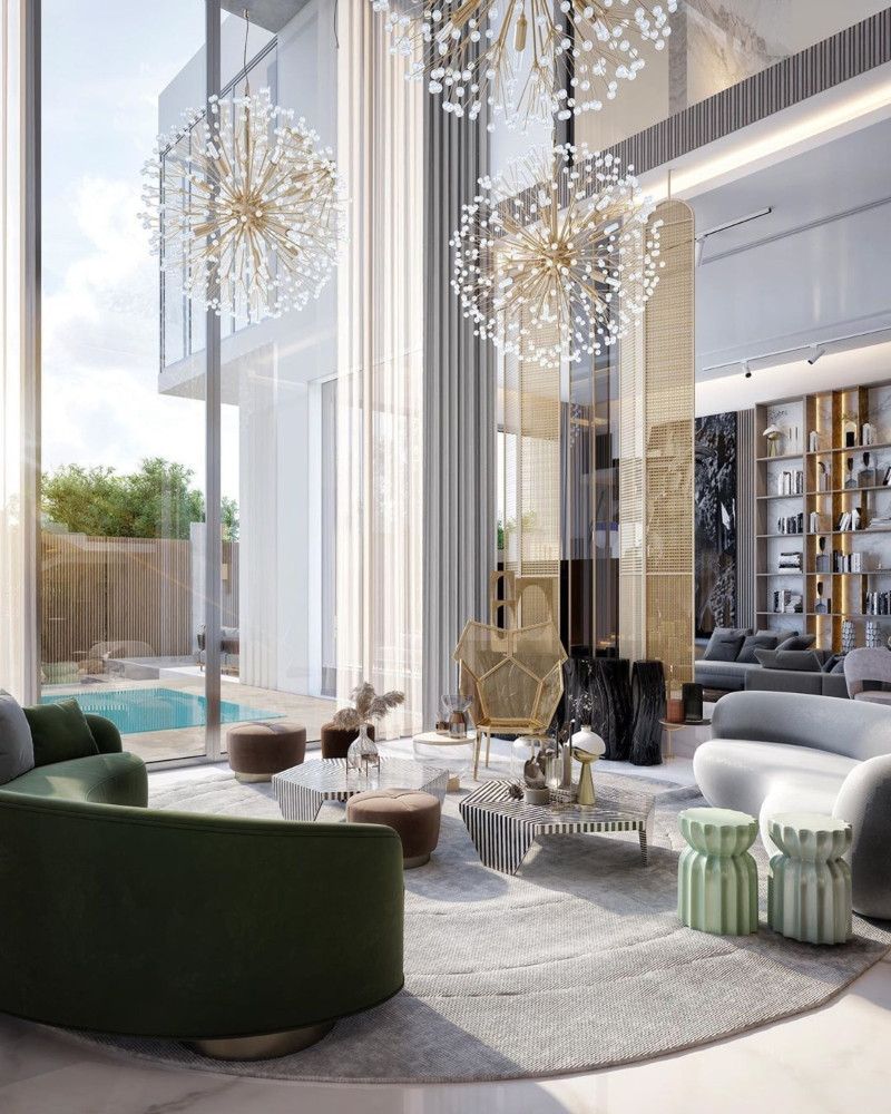 CONTEMPORARY LIVING ROOM IN A MODERN ARCHITECTURE