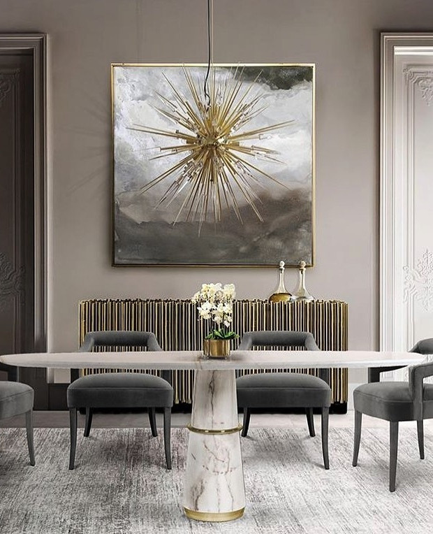 DINING ROOM IN GREY TONES