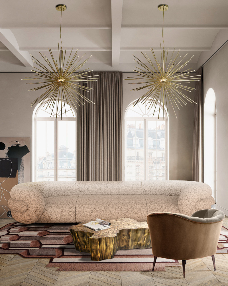 LUXURY MODERN LIVING ROOM WITH A GOLDEN TOUCH